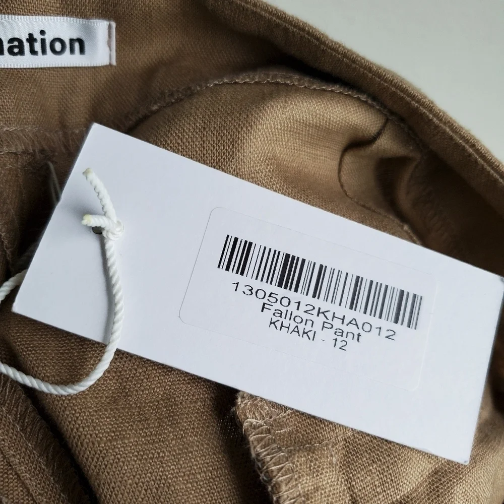 Reformation Fallon Pants in Khaki size 12 NWT